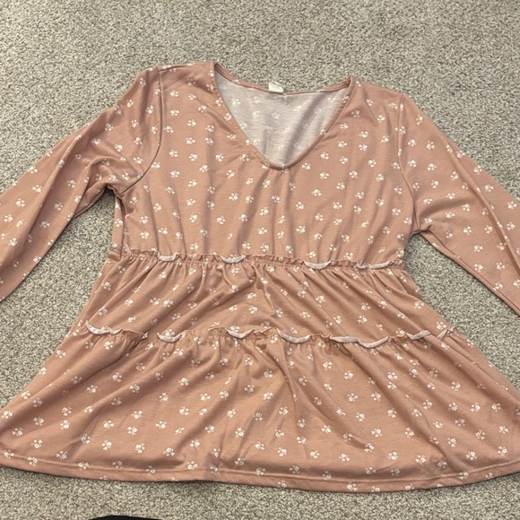 Floral Pink Women's Blouse - Picture 1 of 3